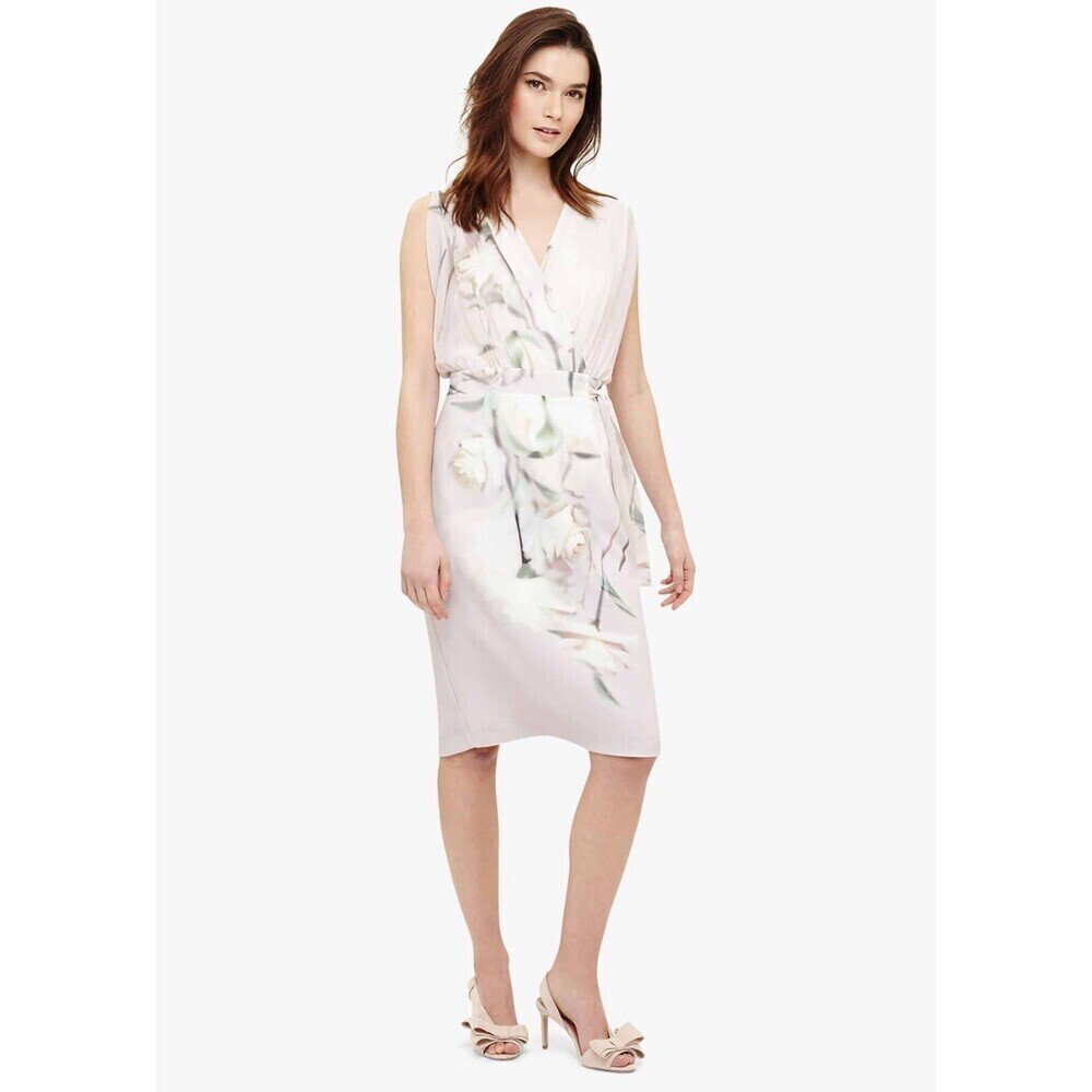 Phase Eight Women's orell Wrap Floral Print Dress Pale Iris Size 12US